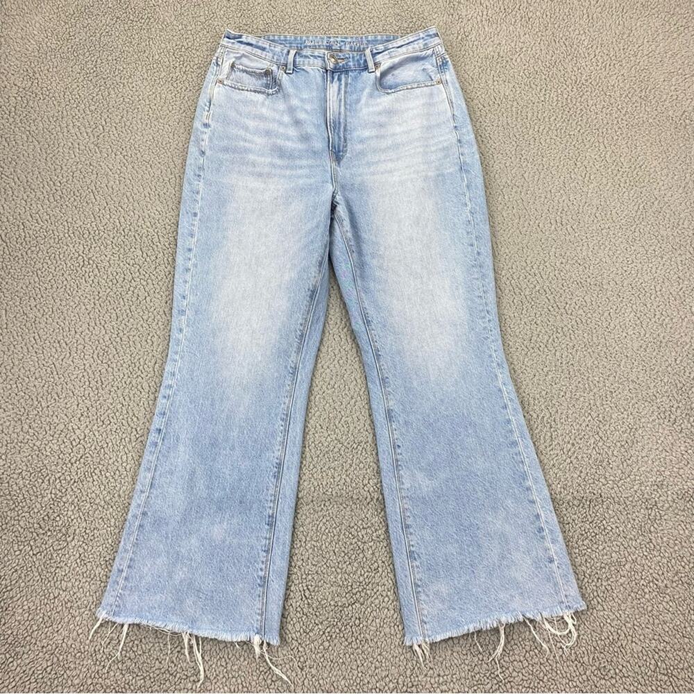 American Eagle AE Highest Rise 90's Flare Raw Hem Jean  -  Size: 14 Regular